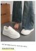 Summer girls' single mesh thick soled white shoes