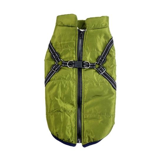 Зимнее пальто для собак, ветрозащитная куртка для собак, теплая термоодежда для домашних животных со шлейкой, одежда для прогулок с собакой в холодную погоду