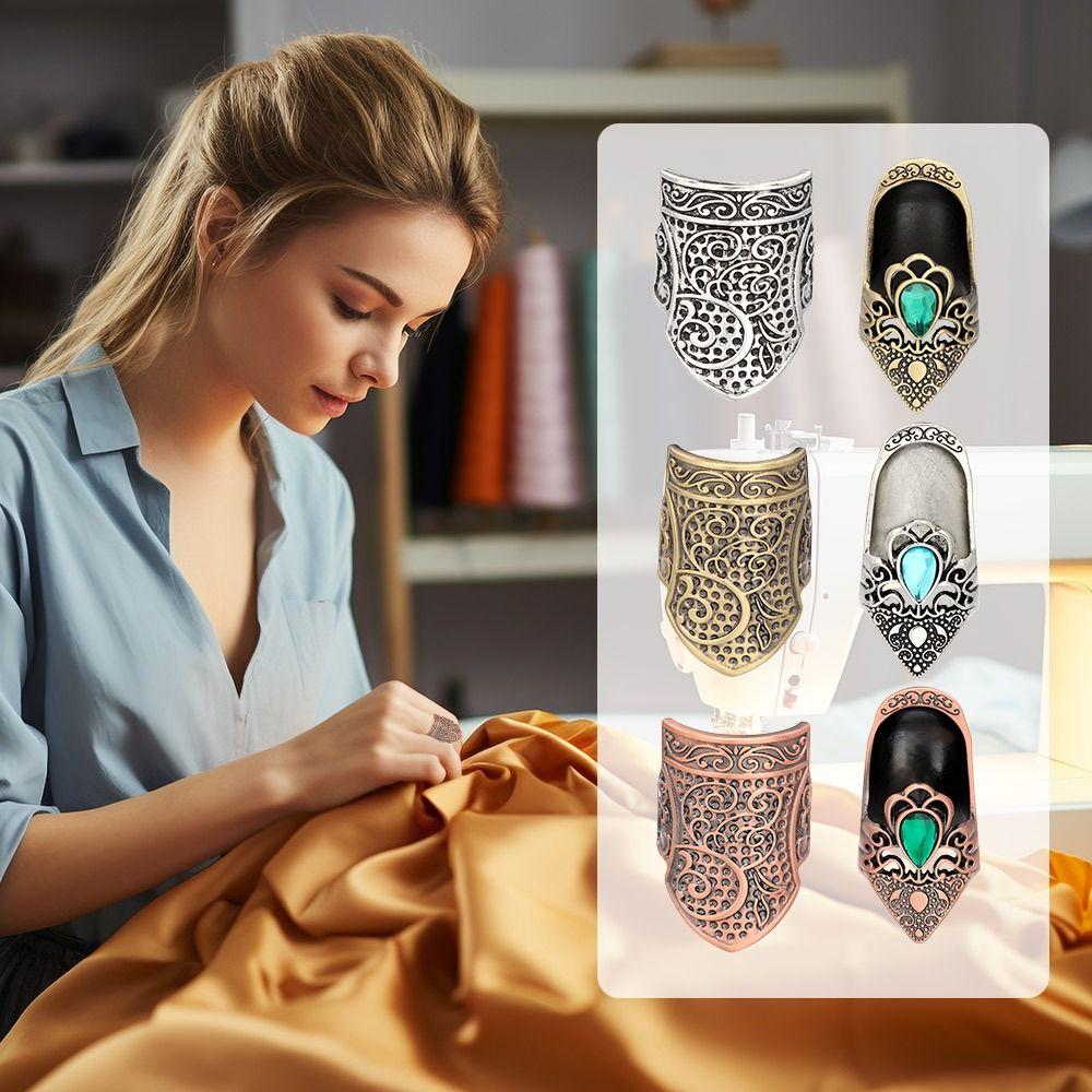 Metal Open Nail Acorn Thimble Durable Open Nail Acorn Finger Protector  for Embroidery