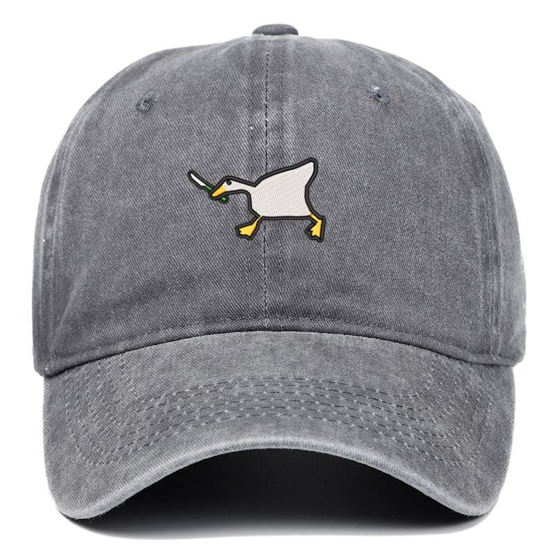 Embroidered Baseball Cap With Goose Pattern For Uninsex Casual And Fashionable City Style Duckbill Cap