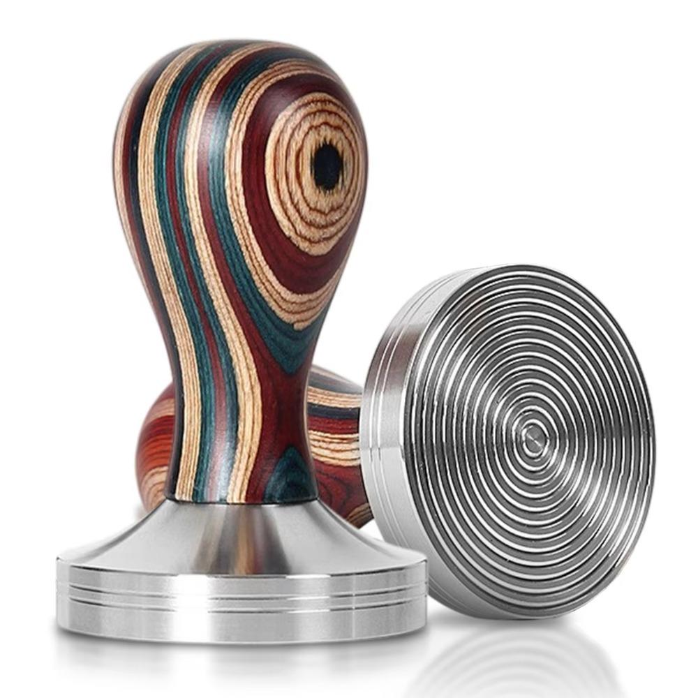 Detachable Colorful Wooden Handle Coffee Tamper Thread/Flat Bottom Coffee Distributor Cafe