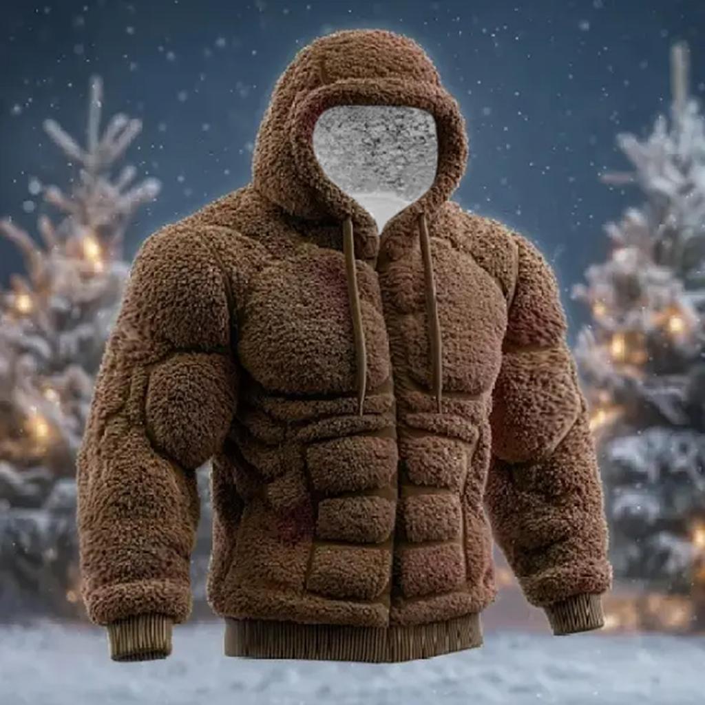 Мужской рождественский мускулистый уродливый принт, повседневный спортивный худи с длинным рукавом