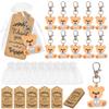 10/30Sets Baby Shower Souvenir Organza Gift Bag with Thank You Tag Bear Keychains Girl Boy Gender Reveal Birthday Party Favors