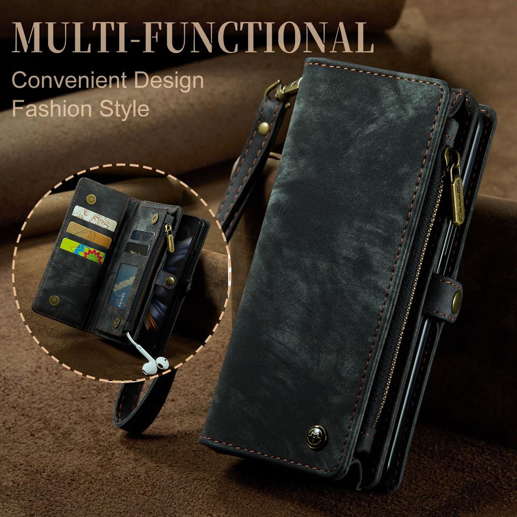 Anti-Shock Leather Cell Phone Case for Samsung Galaxy Z Fold 4 Fold5 Fold4 Fold 5 Zfold4 Zfold5 Full Body Card Slot Cover