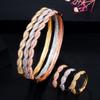 Ki0108 Creative Brass Electroplated Real Gold Full Diamond Bracelet Ring Two-Piece Hand Jewelry