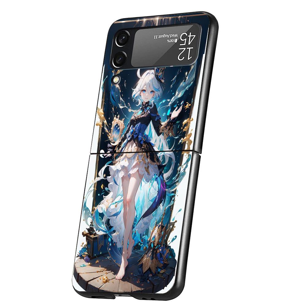 Genshin Impact Furina Phone Case For Samsung Galaxy Z Flip 7 6 5 4 3 5G Cover ZFlip7 ZFlip6 ZFlip4 ZFlip5 ZFlip3 Coque Fundas Ga