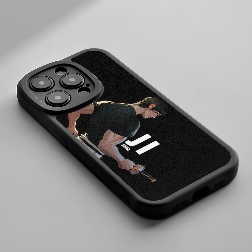 Супер крутой чехол для телефона с Тодзи Фусигуро из аниме для iPhone 16 15 14 13 12 11 Plus Pro Max Роскошный силиконовый чехол из натуральной кожи черный