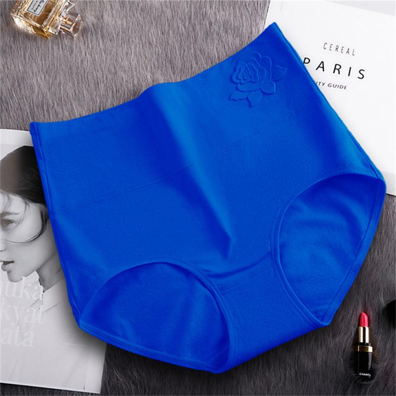 Panties Cotton Women Large Size Elastic Soft Ladies Underwear Breathable Sexy Embossed High Waist Briefs