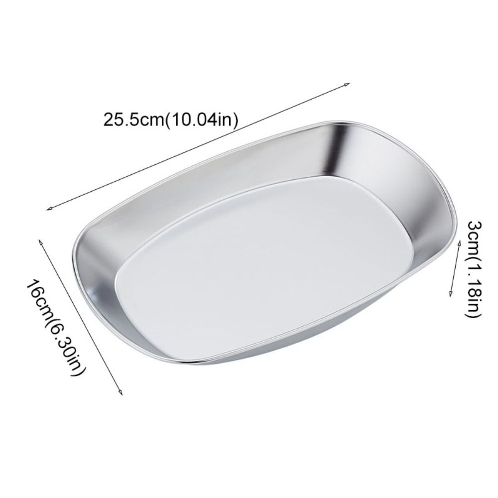 Небьющаяся посуда для подачи еды 304 Нержавеющая сталь Салатница Домашняя тарелка для закусок Картофель фри