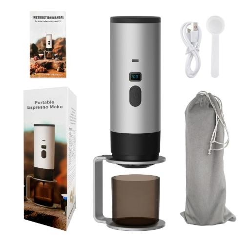 Портативная электрическая кофеварка 3-в-1, капсульная кофемолка, дорожная кофеварка с беспроводным подогревом для автомобиля, дома, кемпинга