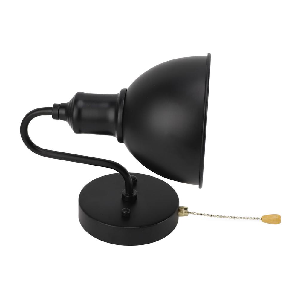 Vintage Wall Lamp Black Pull Chain E26 Hardwired Iron Classic Industrial Wall Sconce for Home