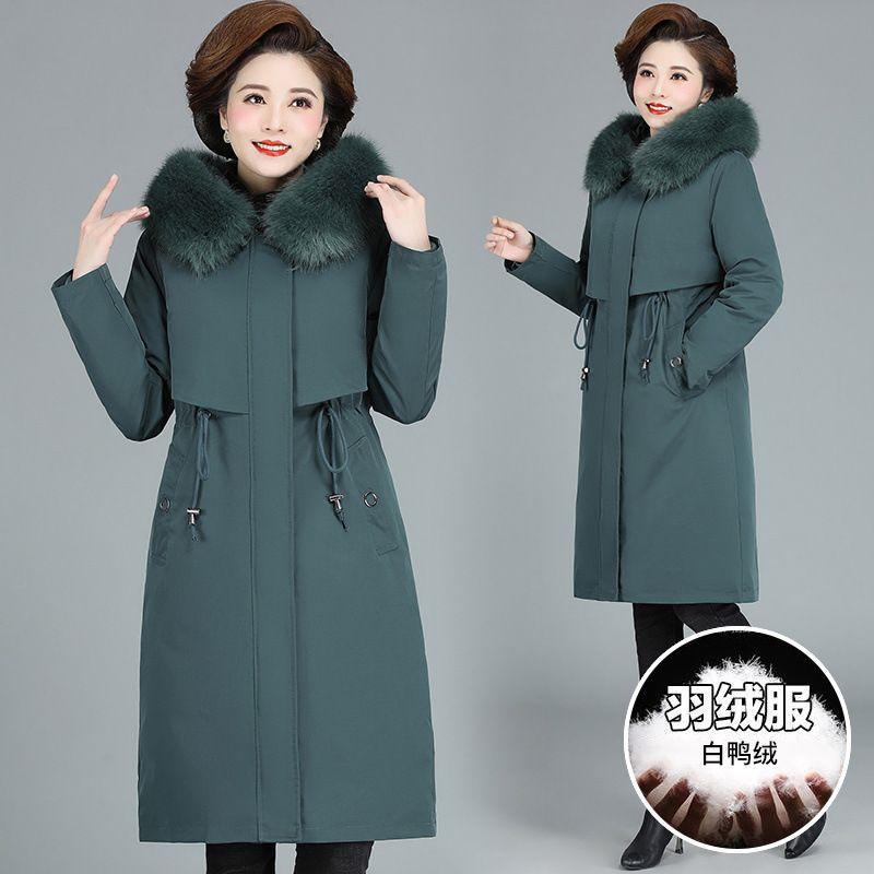 Зимняя одежда для мам среднего возраста, куртка Parker, длинная зимняя куртка для женщин среднего и пожилого возраста, съемная подкладка, вид изнутри