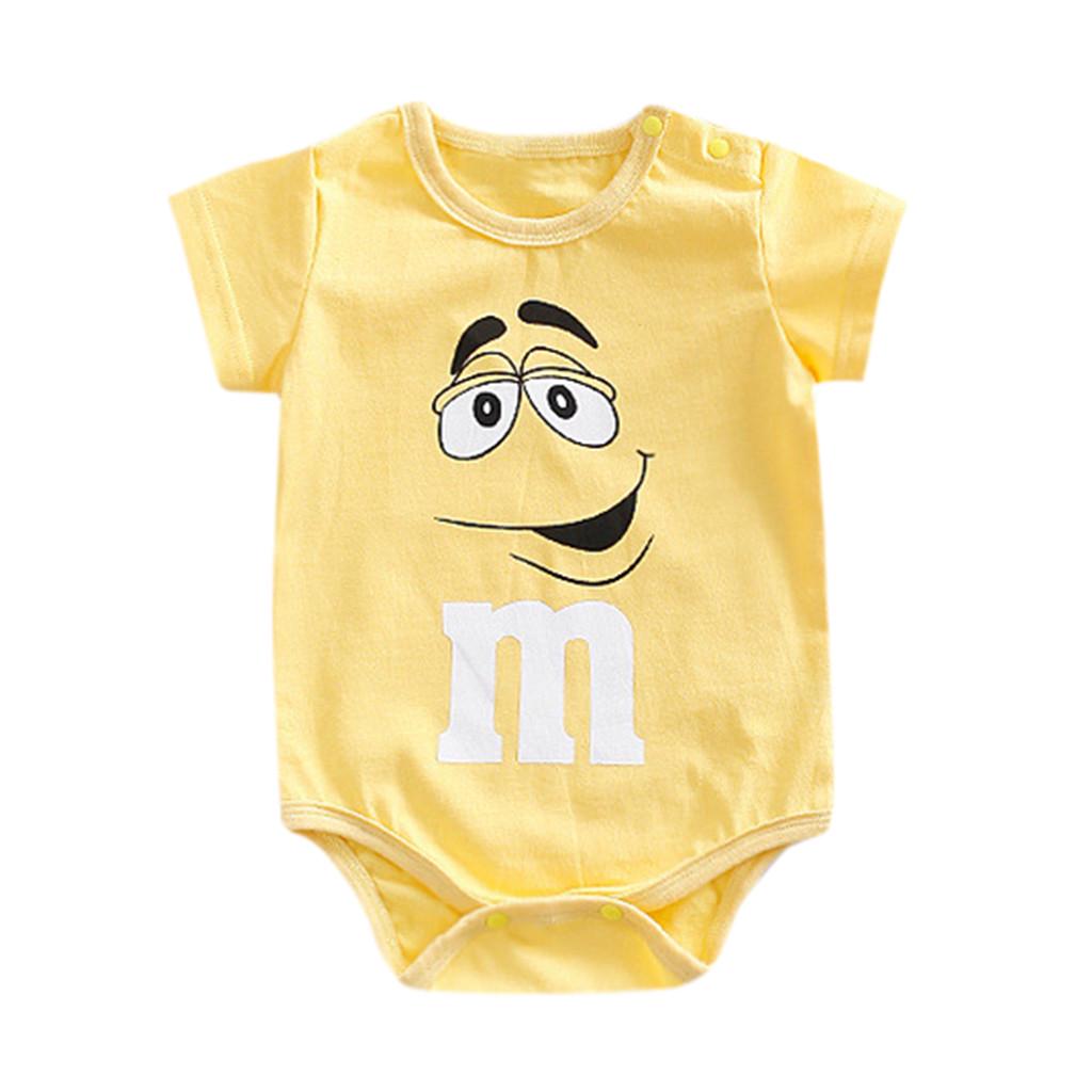 Модные милые боди M&M с коротким рукавом для мальчикови девочек