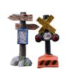 1/2PCS Resin Craft Micro Landscape Desktop Ornament Fairy Garden Welcome Stake Figurine Mini Road Sign Simulation stone signpost