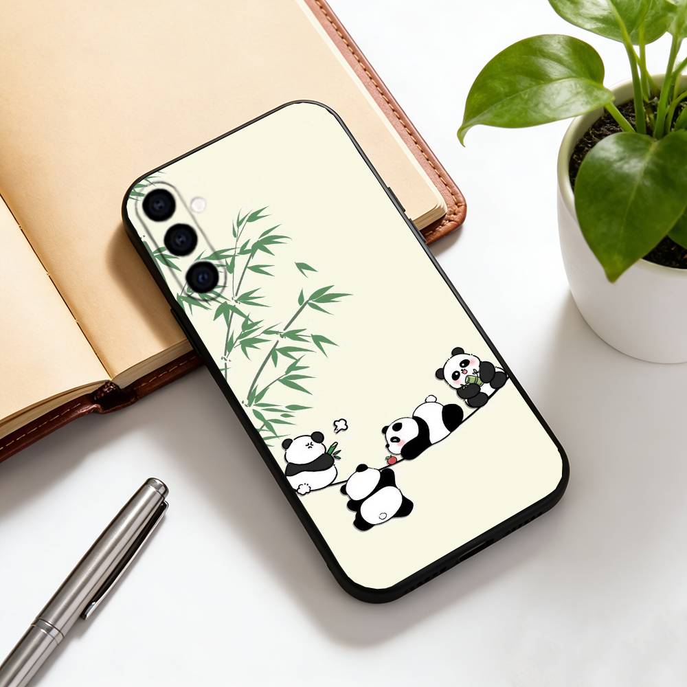 Чехол для телефона Панда Черный Силиконовый Мягкий Для Samsung Galaxy A73,A72,A71,A70,A53,A52,A51