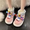 Maillard Burger Fries Cartoon Cotton Shoes Winter Wear Velvet Thickened Girls Snow Boots Cute Warm Shoes