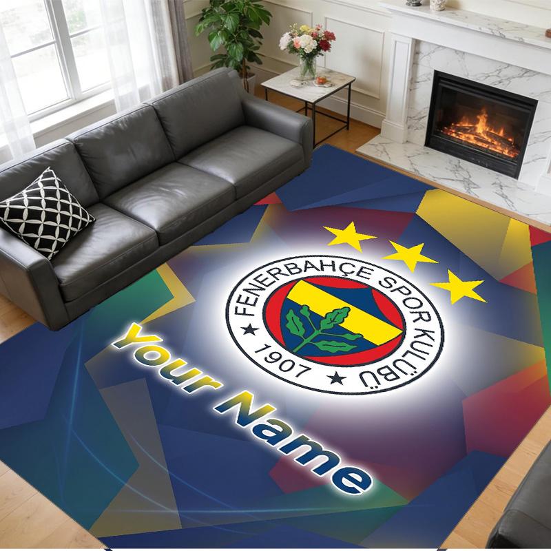 Crystal Velvet Rug Custom Name Text, Soft Non Slip Floor Mat Home DecorFenerbahçe FC