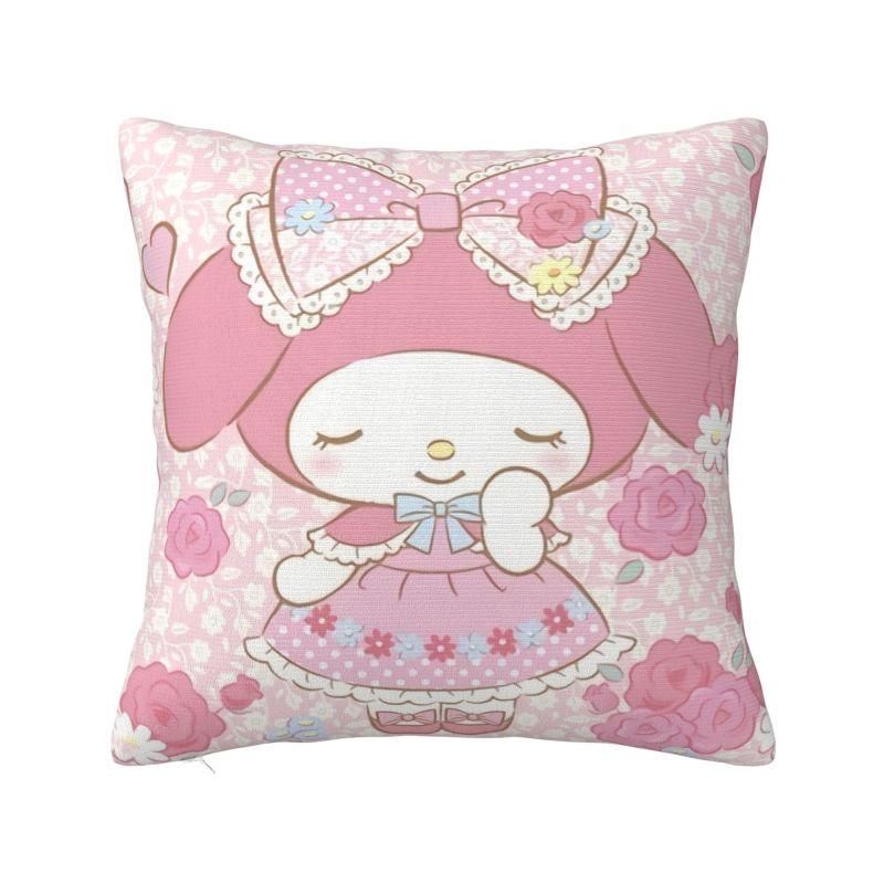 Индивидуальная роскошная наволочка для подушки Sanrio My Melody в стиле аниме для дивана, полиэстер, мультяшная, милая, декоративная для спальни