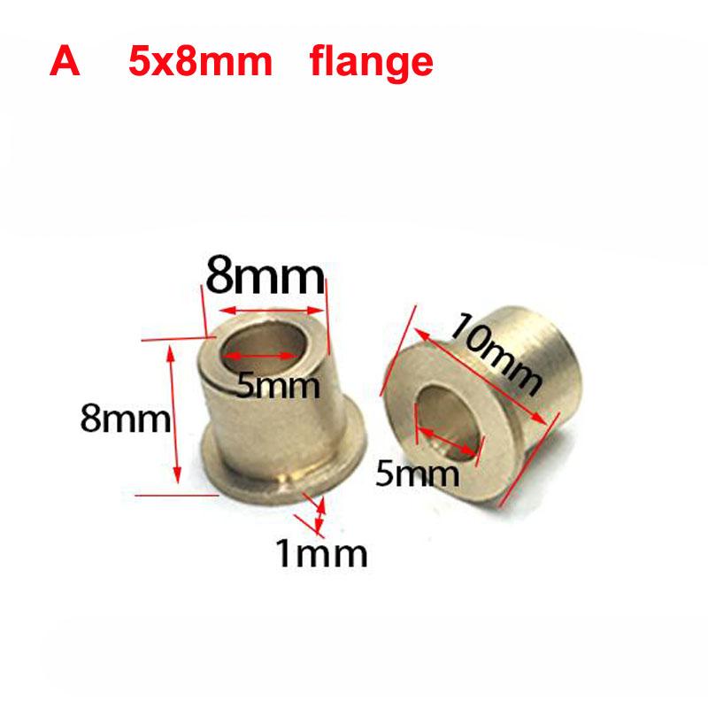 10PCS Mini Brass Bushing Shaft 2mm 3mm 4mm 5mm Rudder Flange Shafting Sleeve Bearing for RC Bait Boat DIY Model Accessories