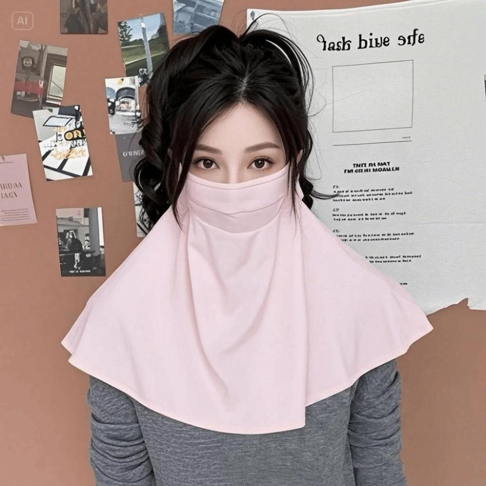 UV Protection Sunscreen Mask 2 In 1 Ice Silk Face Mask Lightweight Full Face Mask Cycling