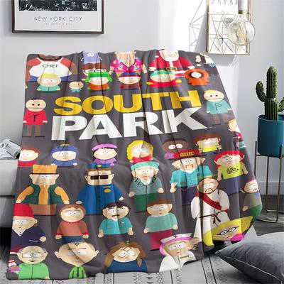 1 шт. Фланелевое одеяло с принтом South Game, Высококачественное, Удобное для всех сезонов, Декор для дома, Тепло и уют, Идеально подходит для подарков