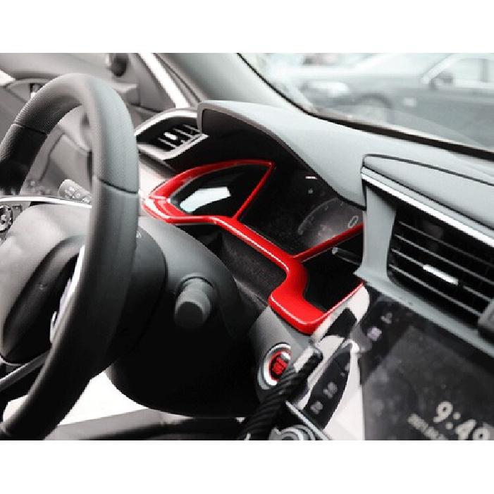 Dashboard Box trument Strip Cover For Honda Civic 10th 2016- Bright Red