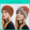 Hat Knitted Unisex With Solid Color Warm Hat Can Be Worn Both Inside Outside And