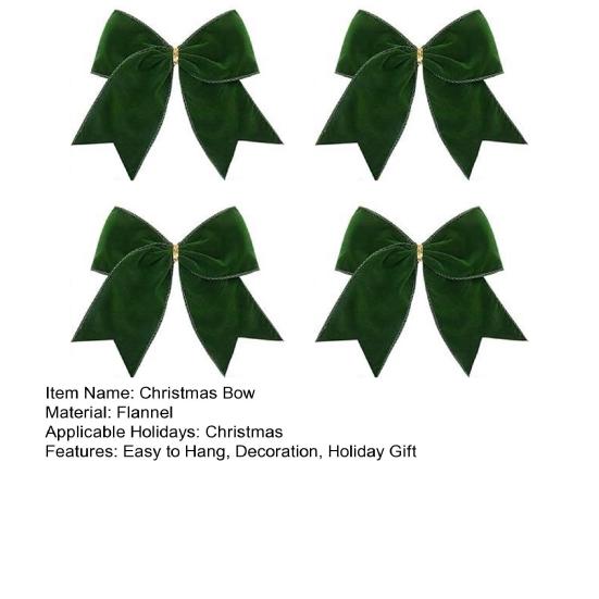 4/12 шт. Большой Рождественский Бархатный Бант Украшение Винтажный Однотонный Подвесной Бант Орнамент Для Дома Улицы Рождественская Праздничная Вечеринка Тканевый Бант Венок Украшение для Дерева