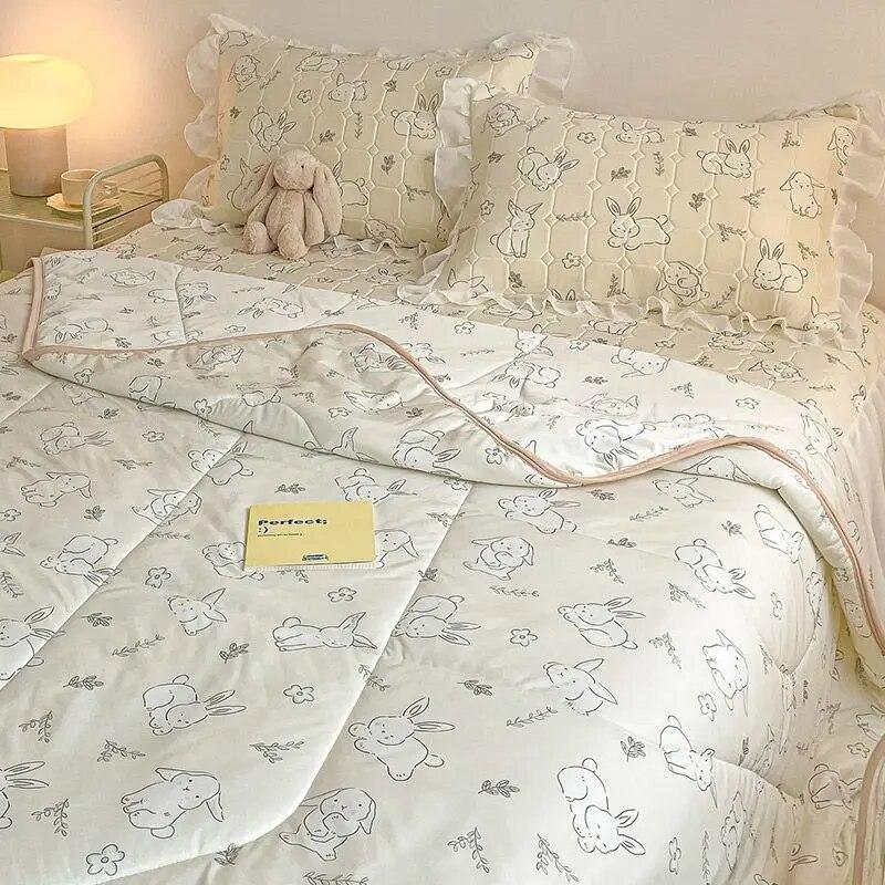 Корейский летний охлаждающий латексный тонкий комплект одеял с кондиционером, простыня с наволочками, роскошный комплект постельного белья размера «queen-king-size»