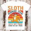 230 Gsm 100% Cotton Sloth Running Team Sport Gym Best Seller T Shirt Music Retro Top Tee Gift Cool Unisex 8622