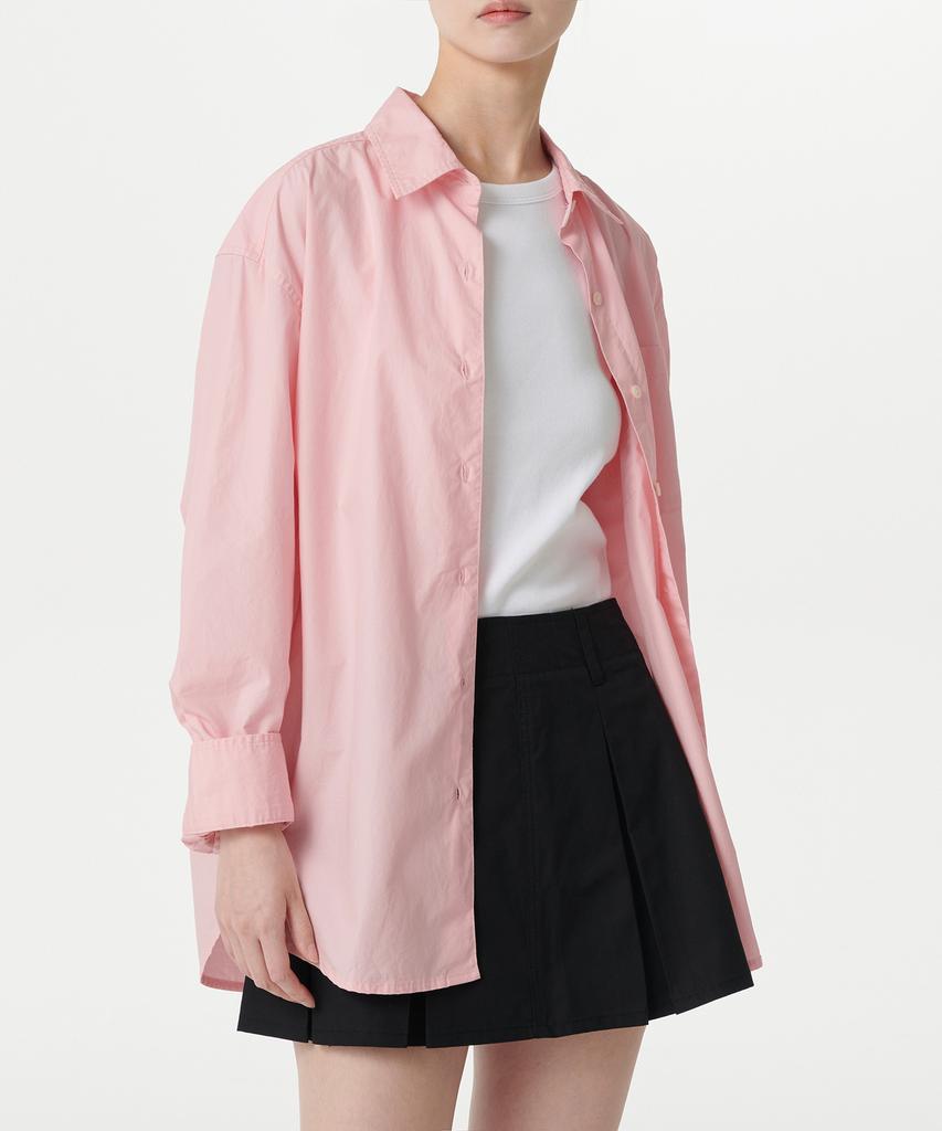 MUSINSA STANDARD WOMAN Women'S Oversized Washed Poplin Shirt [Pink]