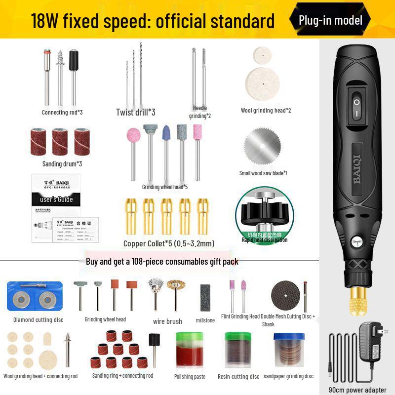 Компактная электрическая кофемолка: Ручная полировка нефрита, гравировка, резьба по дереву, мини-дрель