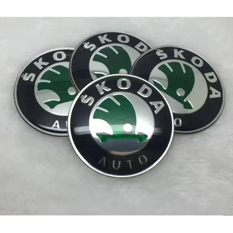 60/65mm for SKODA Superb Yeti Citigo Kamiq Rapid Octavia A5 A7 Fabia 1 Vision S Kodiak Auto Sticker Wheel Center Hub Decals
