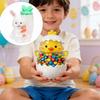 Functional Glass Clear Candy Jar With Easter Rabbit Chick Eggs Sculpture For Storing Sweets And Enhancing Table Setting