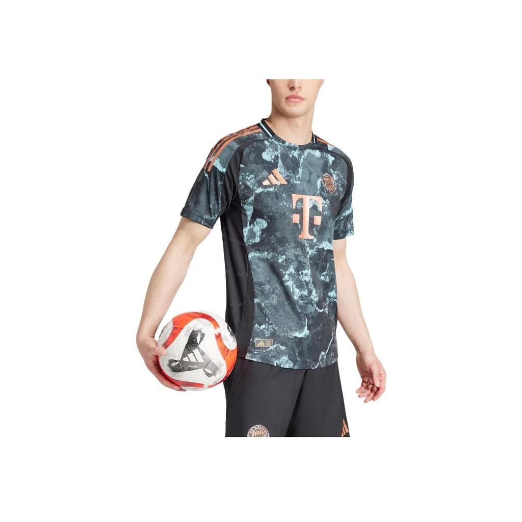 adidas Футболка ФК Бавария 24/25 Away с камуфляжным дизайном, универсальная, дышащая, с коротким рукавом, мужская, черная JE8669