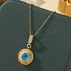 Популярное ожерелье из титановой стали синего цвета «Злой глаз» для женщин – Универсальное и персонализированное ювелирное изделие-цепочка для ключицы