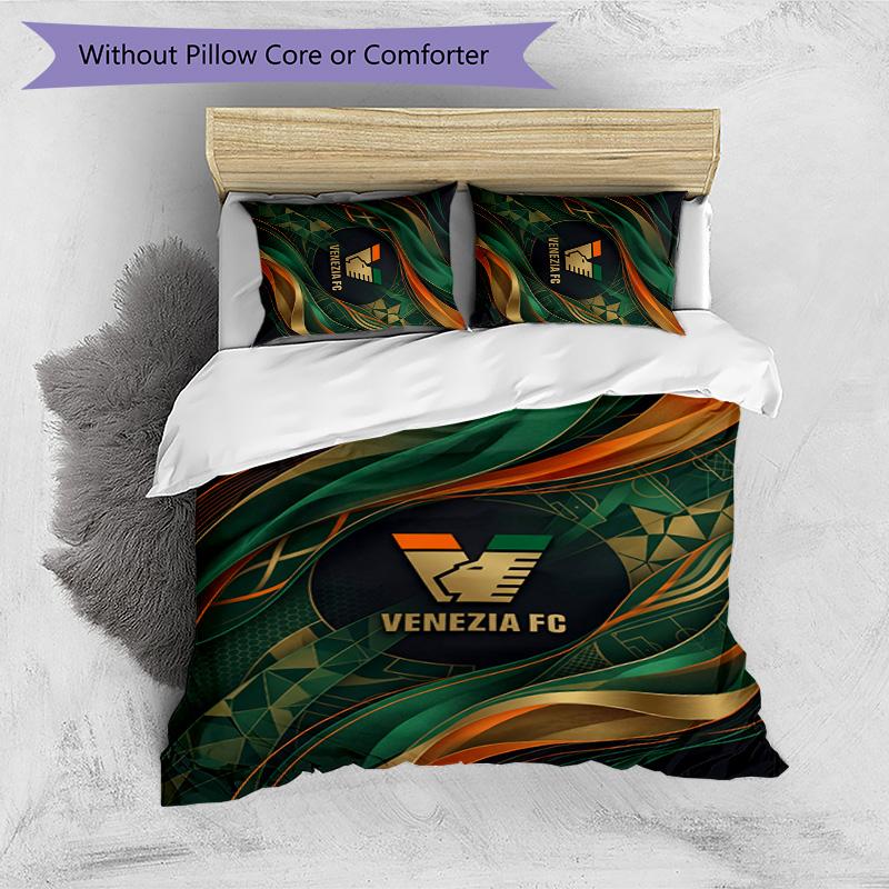 Venezia FC Football Printed 3 Pieces Bedding Set, Comfortable Skin Friendly Bedroom Duvet Cover Set