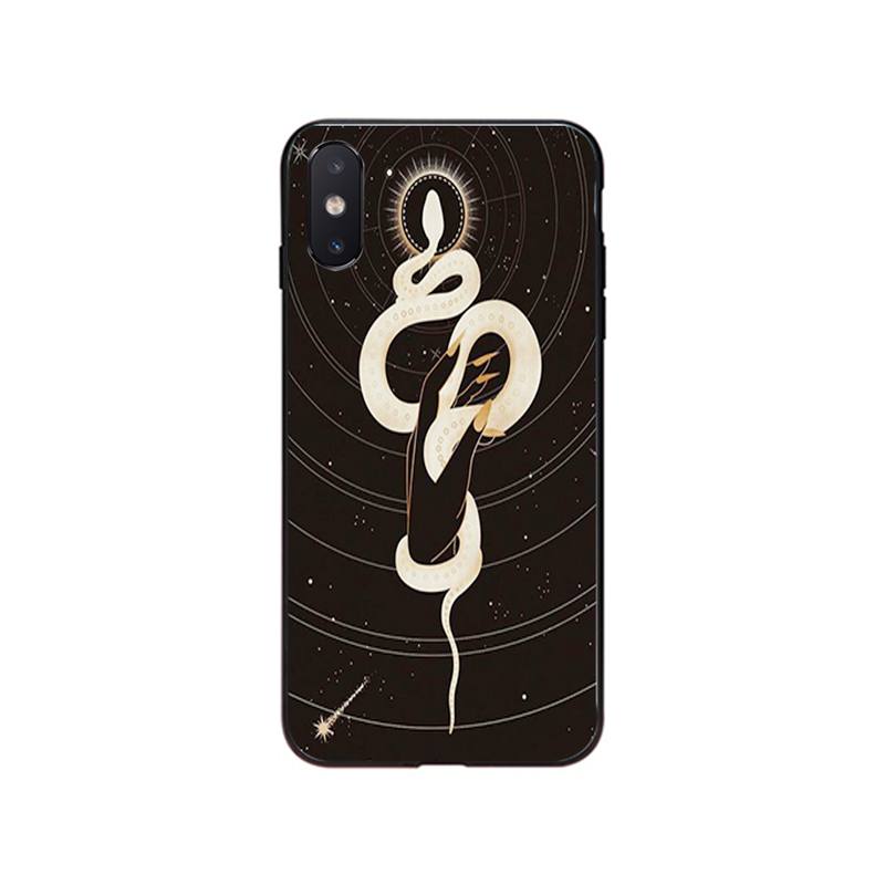 Чехол для телефона с изображением змеи и цветка для iPhone 13 12 11 Pro Max 13 12mini XS MAX X XR SE2 8 7 Plus
