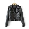 Осень/Зима Новый продукт Женская новая мода и повседневная универсальная кожаная куртка-поло с отделкой на молнии