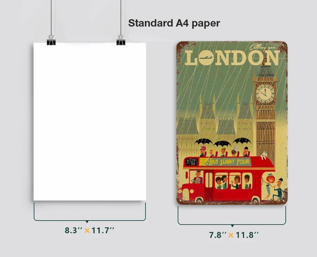 Путешествия Города Табличка Металлические Знаки Винтажный Плакат Япония Таиланд Италия Пейзаж Ретро Тарелка Искусство Живопись Домашний Бар Паб Клуб Декор