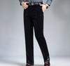 Men Corduroy Cord Trousers Stretch Straight Pants Casual Loose High Waist Retro Pants