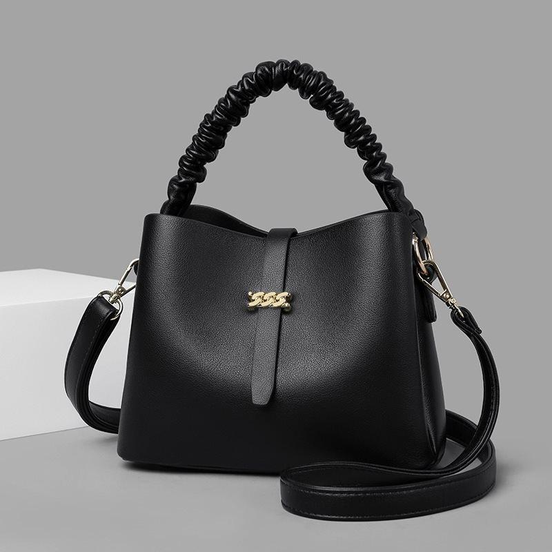 Chic Bucket Bag For Women 2023 Trendy Soft Pu Leather Shoulder Crossbody Style