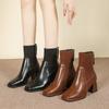 Зимние удобные и элегантные рабочие ботинки с квадратным носком и квадратным каблуком, модные новые нескользящие ботинки для верховой езды больших размеров для женщин