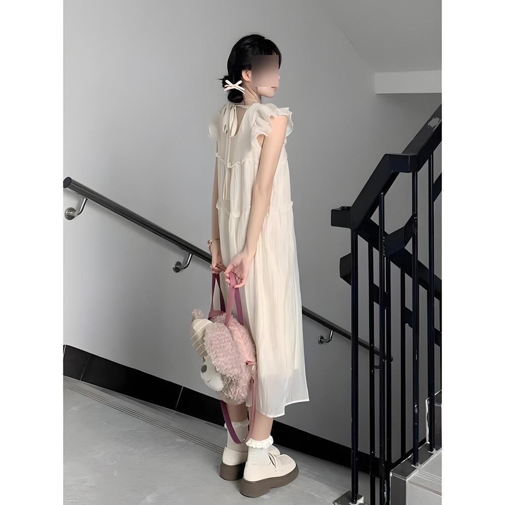 Xiaofei Sleeve Dress Children's Summer New Small Versatile Pure Milk Sweet Princess Dress