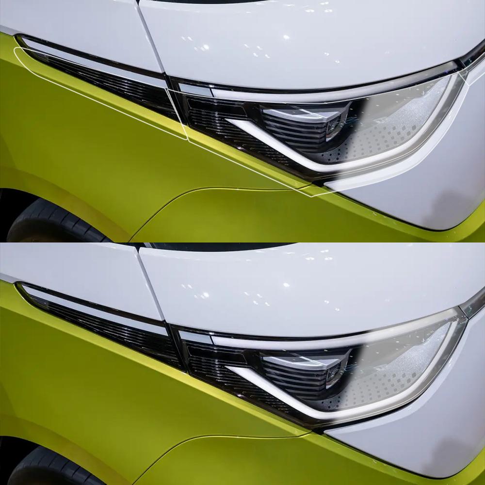 Для Volkswagen ID. Buzz 2026-2026 Черный Дымчатый Защитная Пленка для Автомобильных Фар TPU PPF Вырезанная по Размерам Антицарапающая Виниловая Пленка для Фар