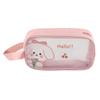 Clear Travel Bag Cherry Puppy Frosted Translucent Waterproof PVC Toiletry Bag Pouch for Washing L
