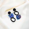 Irregular Geometric Hanging Modern Trend Earrings Women's Chic Ornament Charming Colorful Sequin Long Asymmestry Acrylic Earring