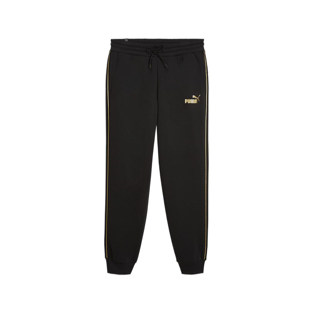 Puma Essentials Минималистичные Золотые Лампасы Модные Универсальные Удобные Повседневные Трикотажные Спортивные Брюки Женские низ Черный 685296-01