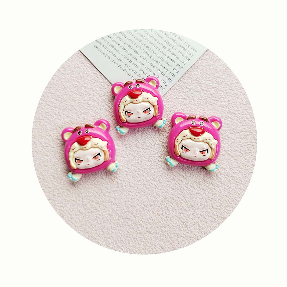 100 шт. Смоляные кабошоны-украшения Kawaii с плоской задней стороной, головки мультяшных девочек для скрапбукинга, аксессуаров для волос и поделок