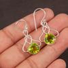 Peridot Gemstone 925 Stamped Silver Jewelry Handmade Earrings 1.50" Gift For Her EE-2-2